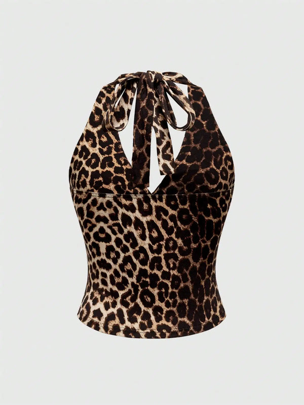 Leopard Print Halter Top