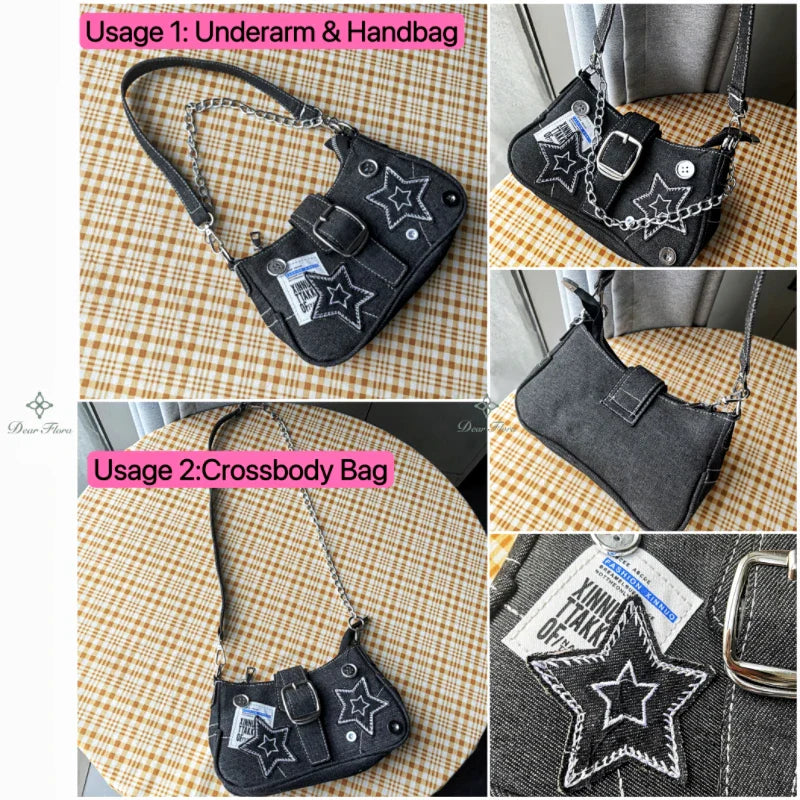 Y2K Starry Shoulder Bag